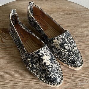 Kelsi Dagger Black and Cream Floral Espadrilles